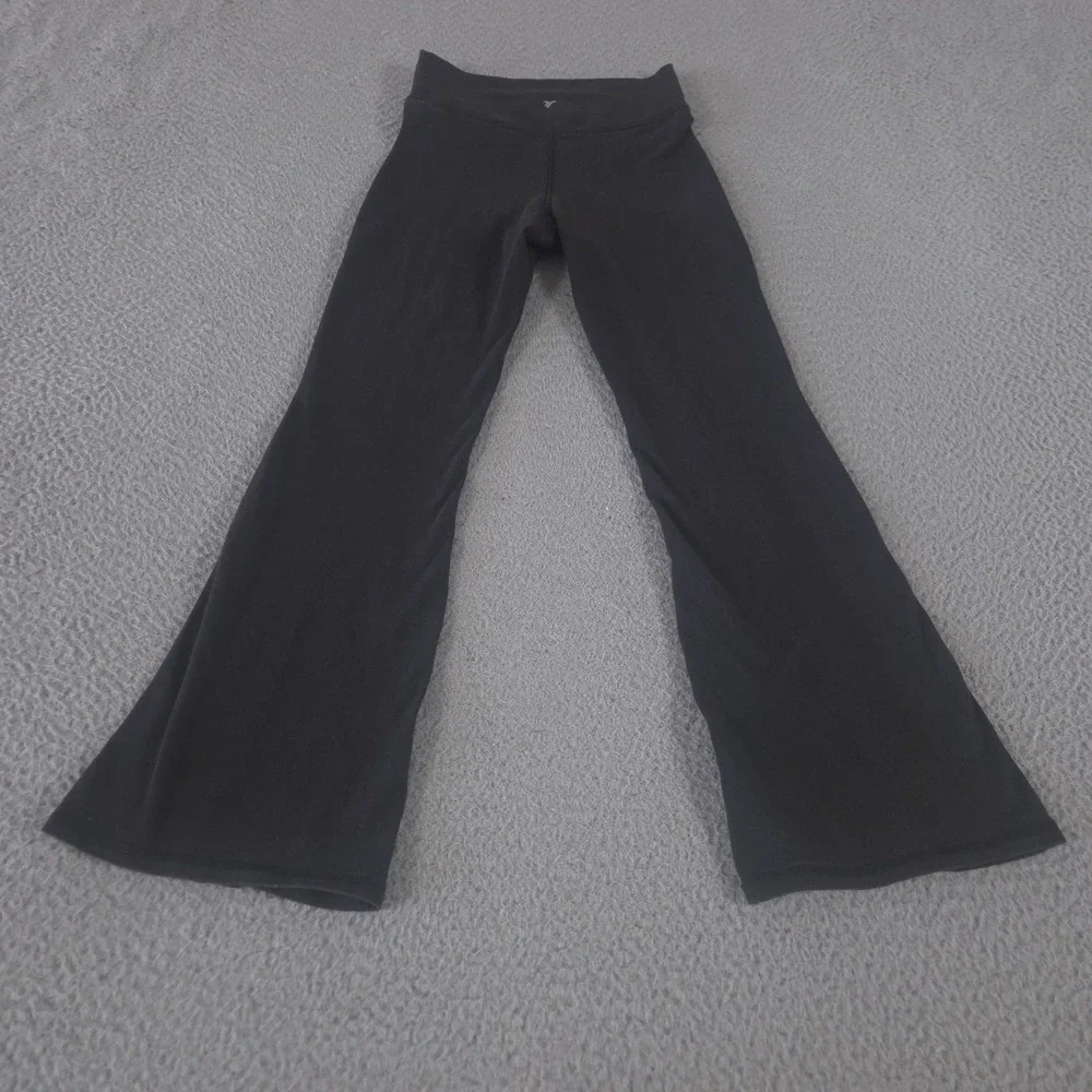 Old Navy Leggings Girls 8 Black PowerChill Crossover High-Waisted Flared Leg